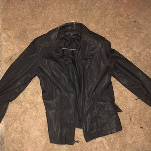 A flat black large jacket for female